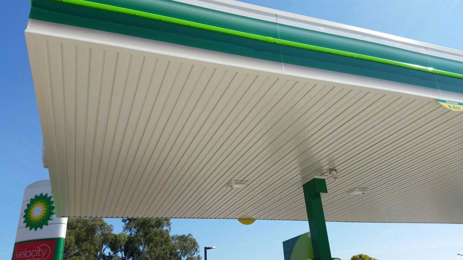 metal gas station roof