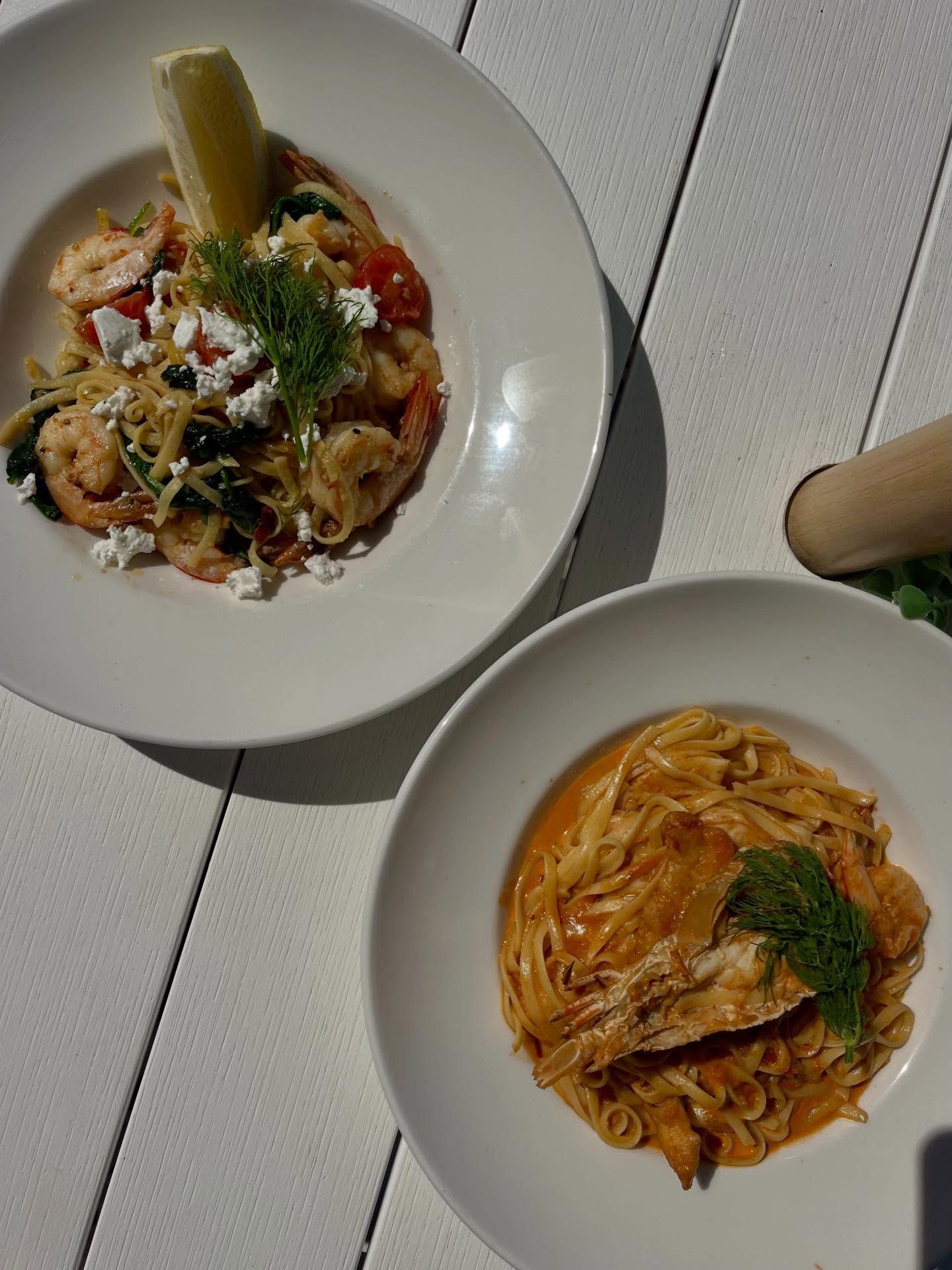 Lobster Bisque With Spinach and Noodles — The Beach Bar and Restaurant at Montes in Cape Gloucester, QLD