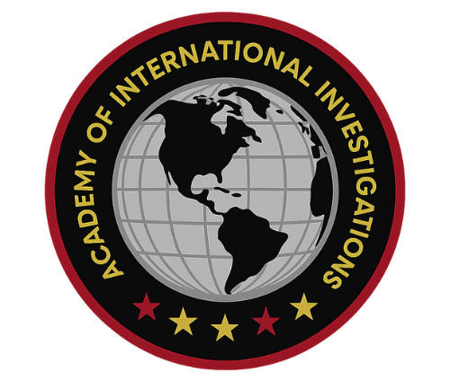 The logo for the academy of international investigations