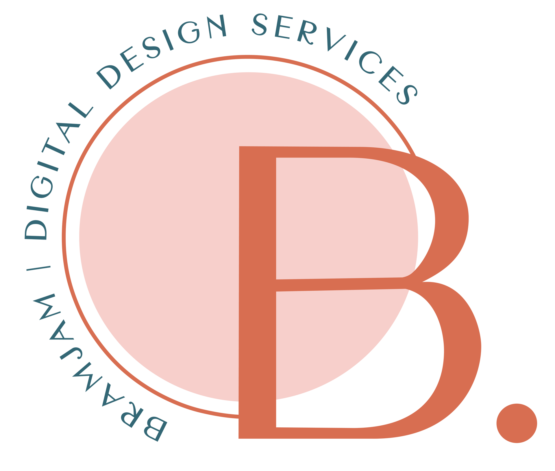 a logo for digital design services with a letter b in a circle .
