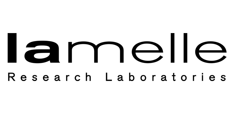 The logo for lamelle research laboratories is black and white.