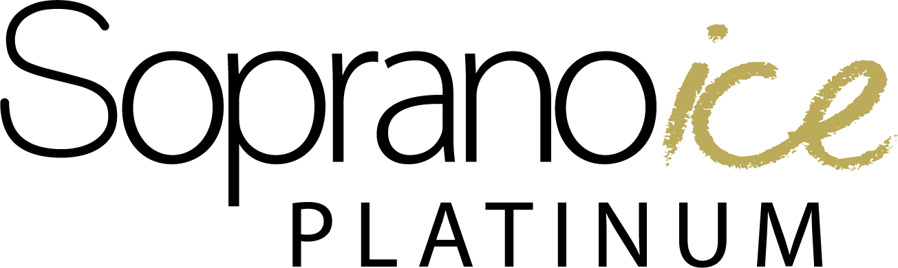 The sopranoice platinum logo is black and gold on a white background.