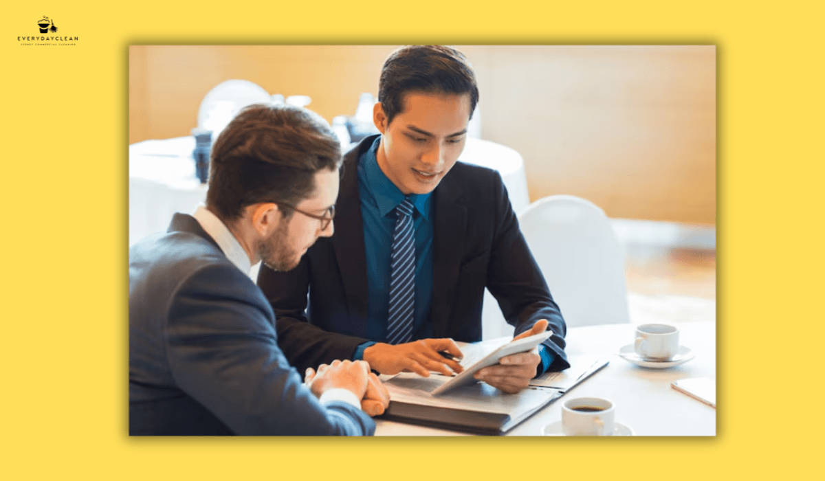 business people discussing contract pricing
