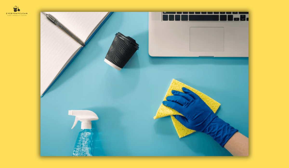 cleaning company website laptop office
