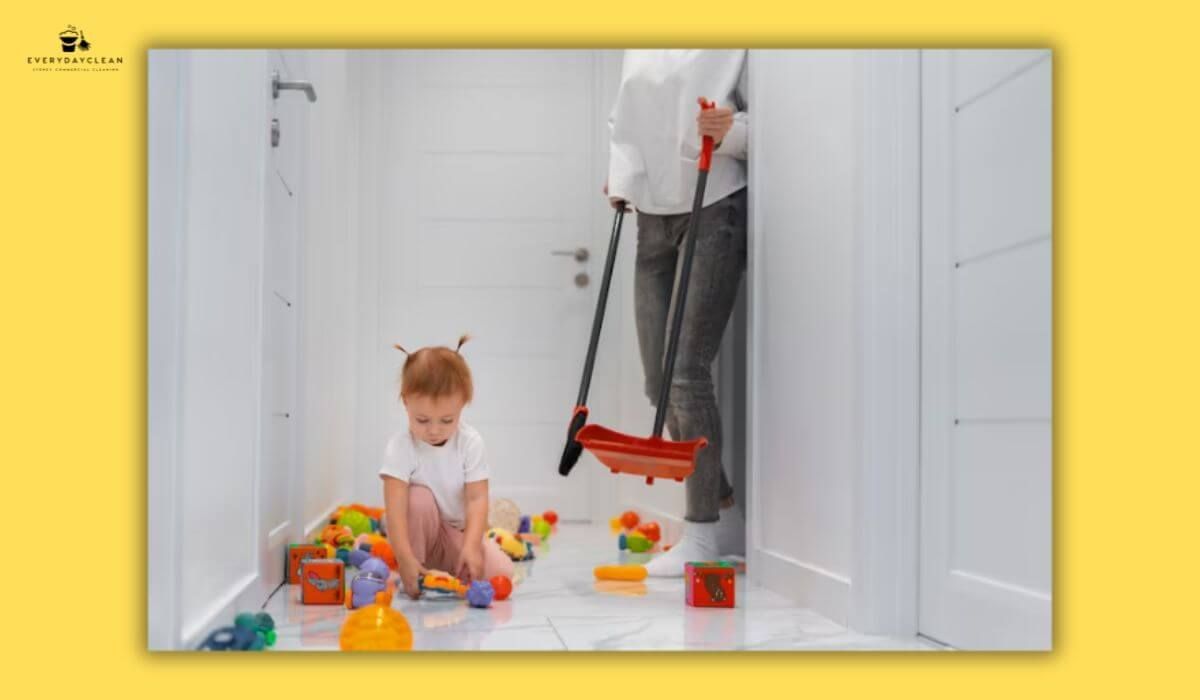cleaning daycare floor mop