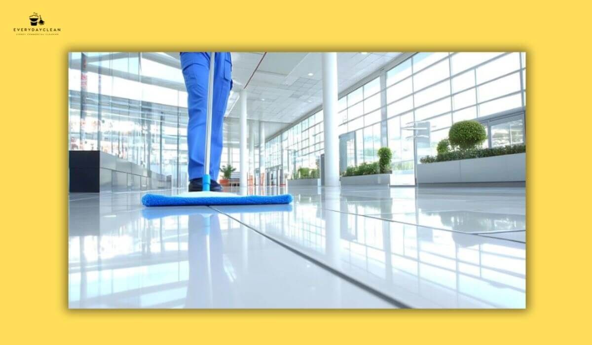 cleaning a hard floor commercial