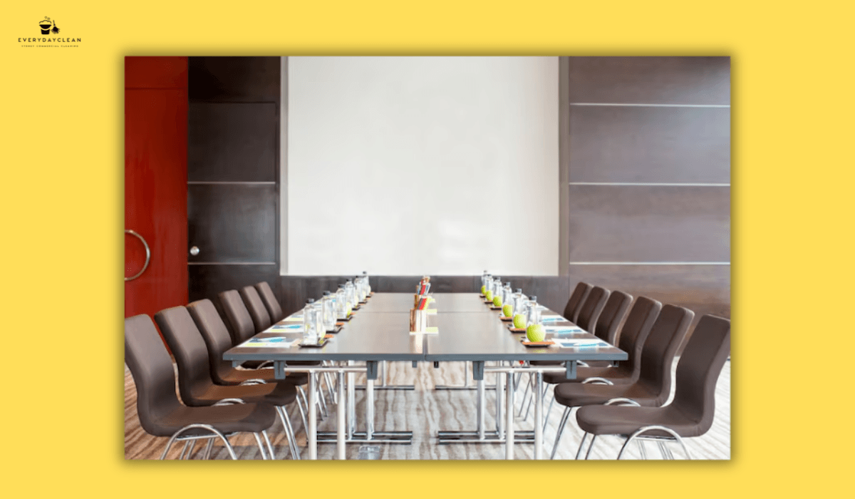 cleaning meeting room table