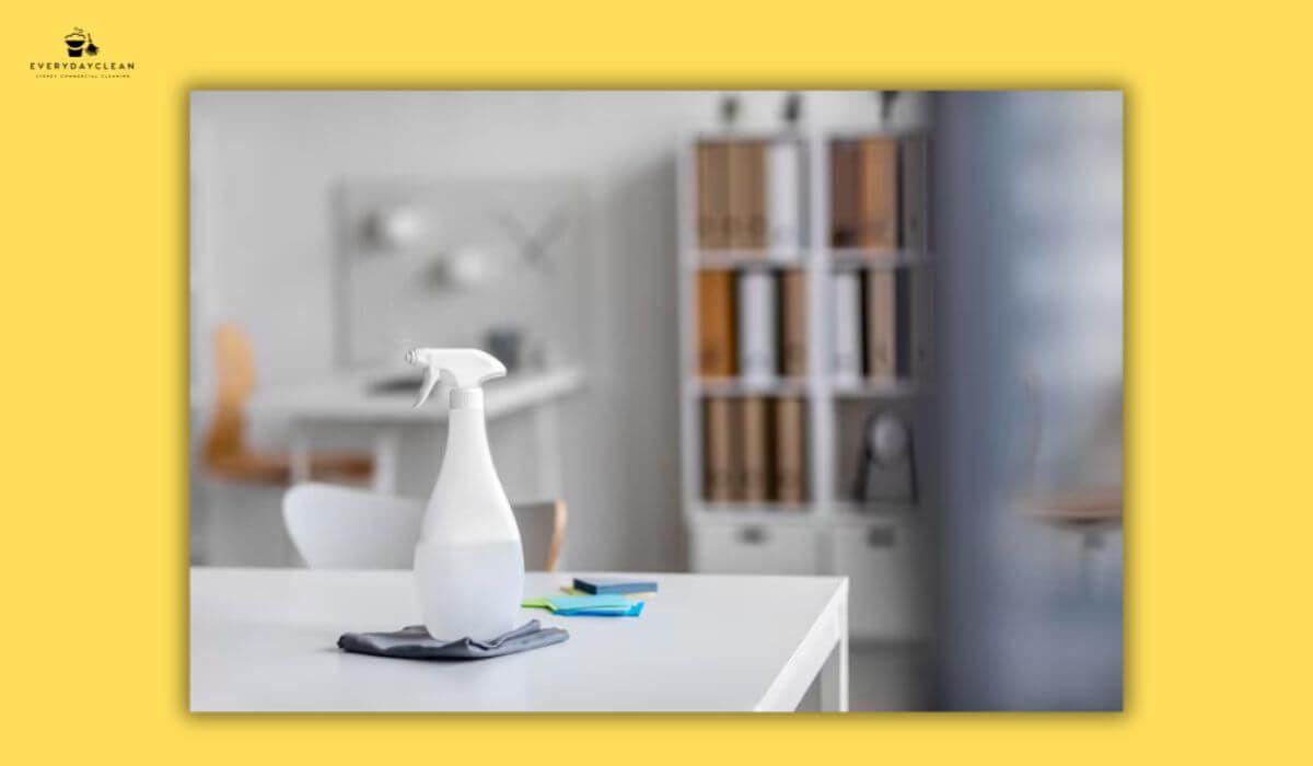 cleaning office desk