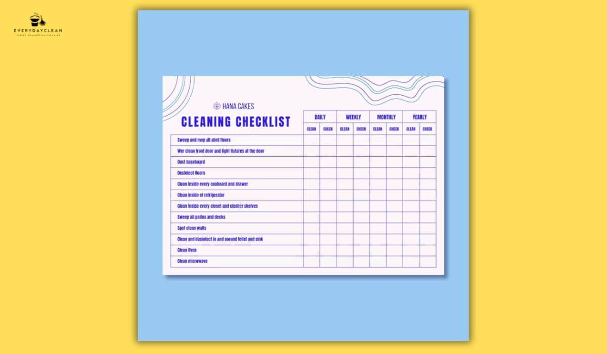 cleaning schedule list

