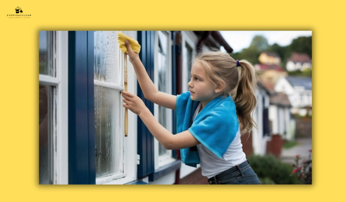 cleaning school windows