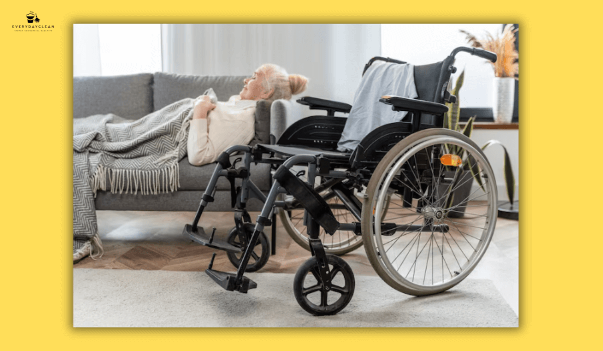 disinfecting a wheelchair