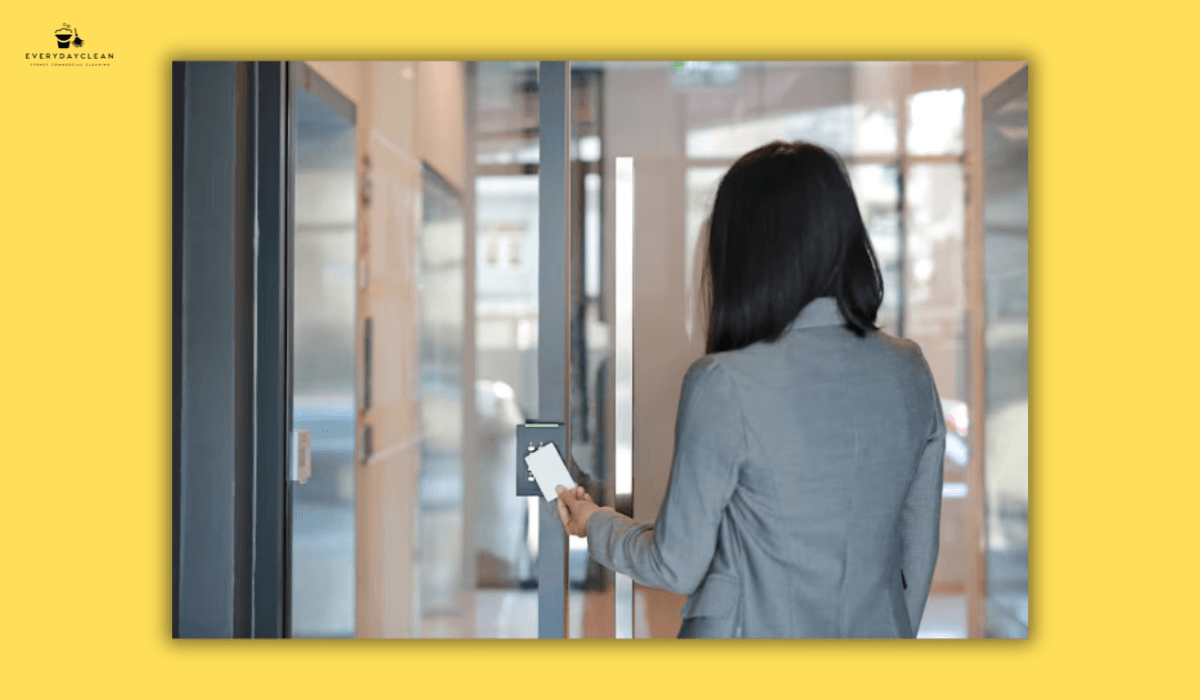 employee identity check office building
