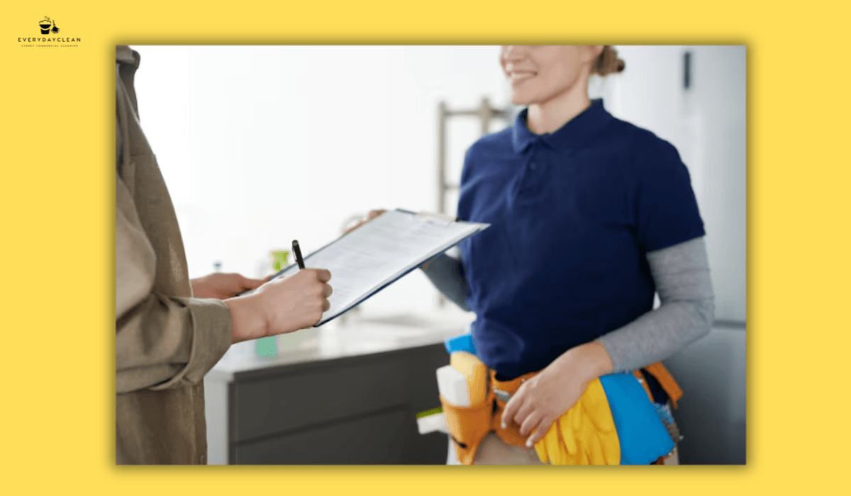  janitor reviewing checklist