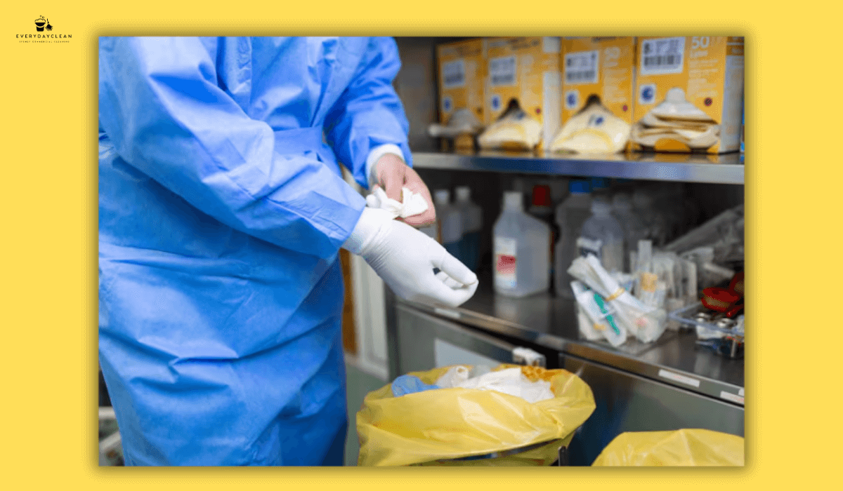 Enzymatic hospital floor cleaning products used for biological spill removal.