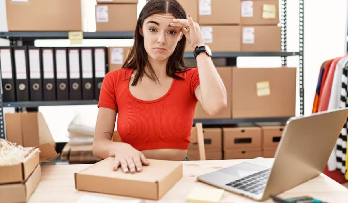 Stressed tenant packing boxes