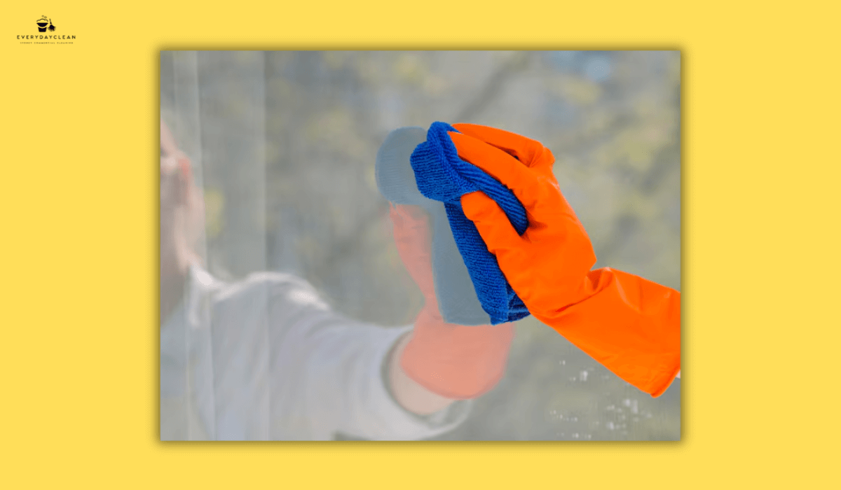 using scraper on glass window
