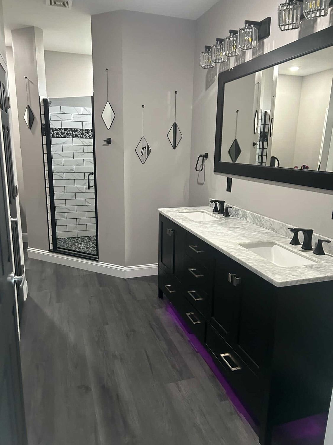 Living Room with Couch and Two Windows