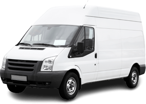 A White Van is Shown on a White Background — Buck Removals & Storage in Young, NSW
