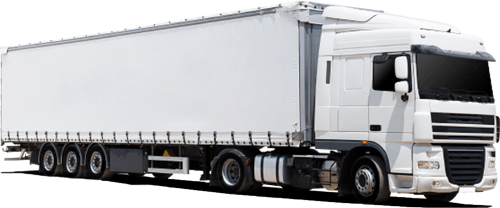 A White Semi Truck With a Trailer on a White Background — Buck Removals & Storage in Cowra, NSW