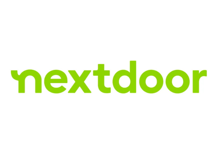 Nextdoor logo in bright green lowercase text on a white background
