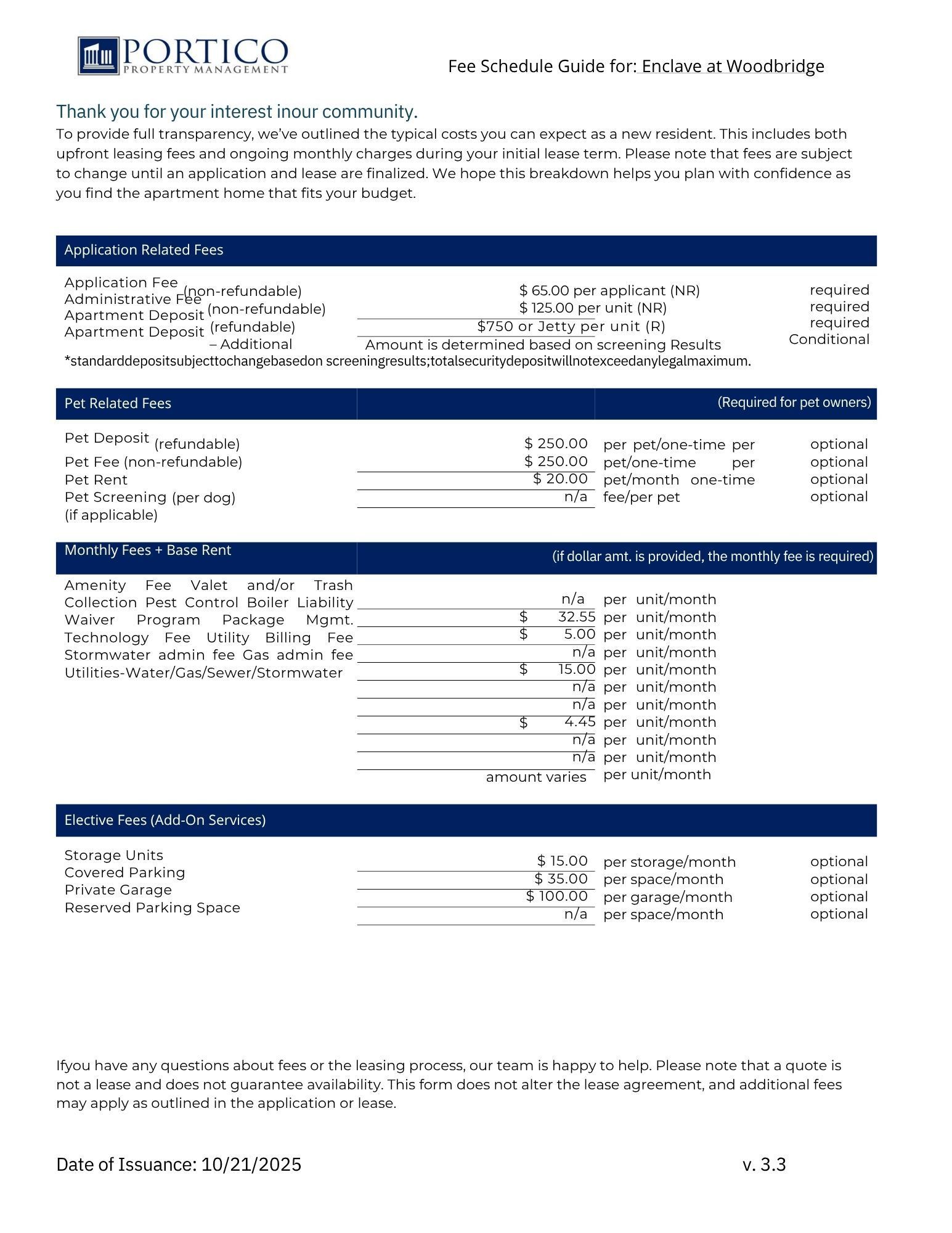 A Portico benefit statement invoice detailing plan selection, contributions, and retirement account summary.