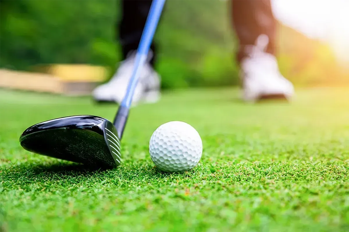 Hitting a golf ball