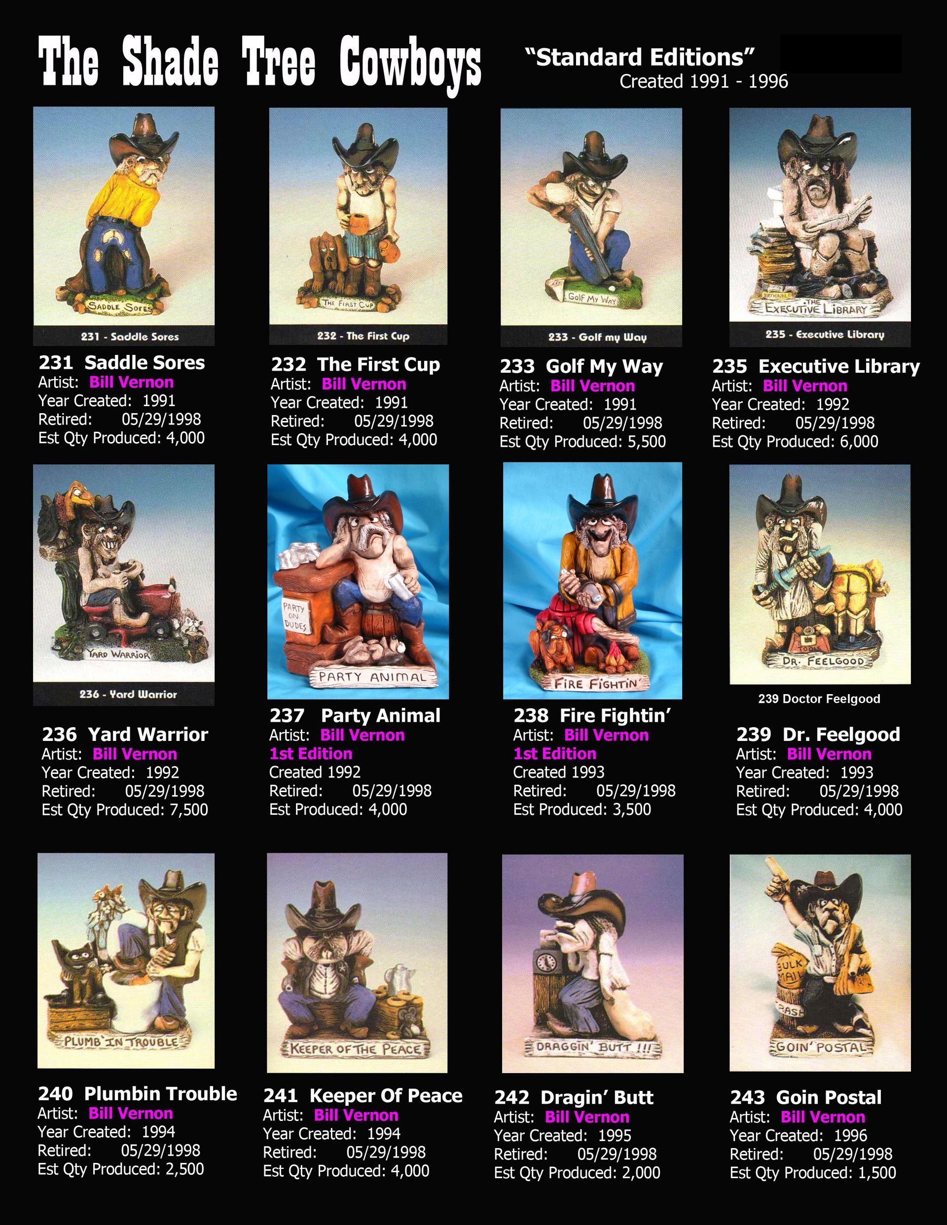 shade tree cowboys by bill vernon standard editions created 1991-1996