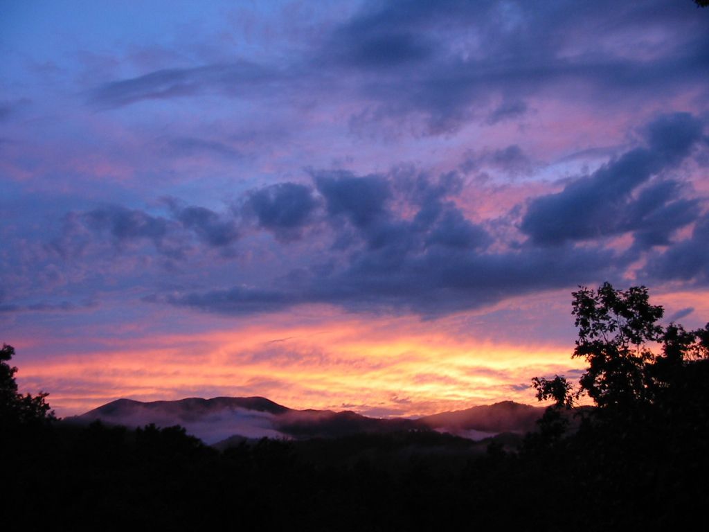 Featherstone in Franklin North Carolina at sunset