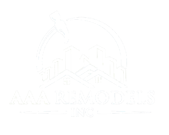 White logo of a city skyline with an arch above, and text 