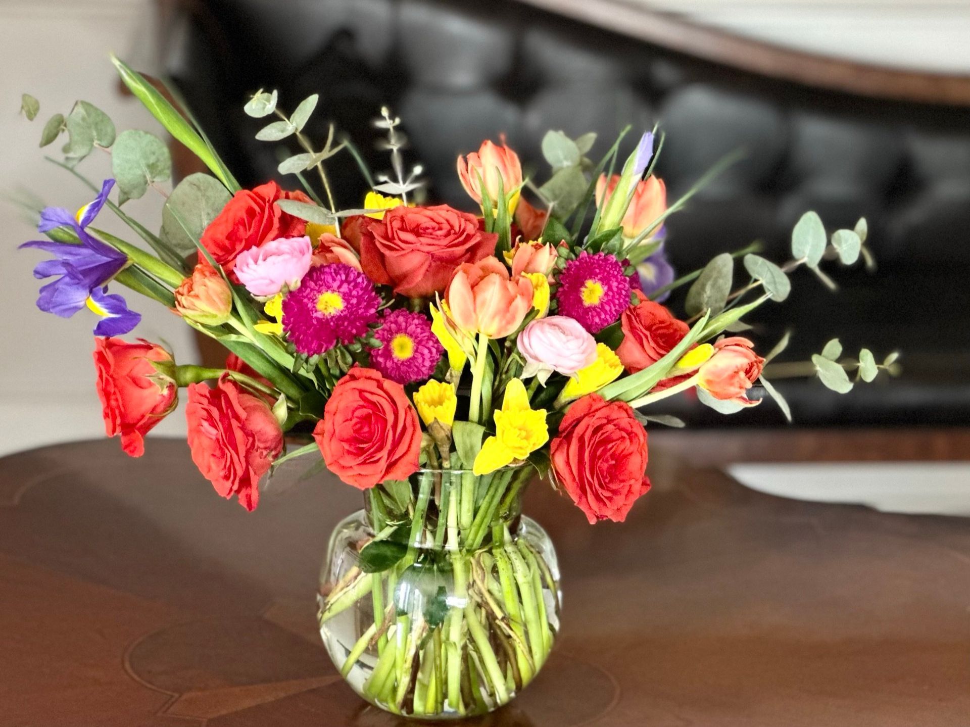 bright bouquet pink and red