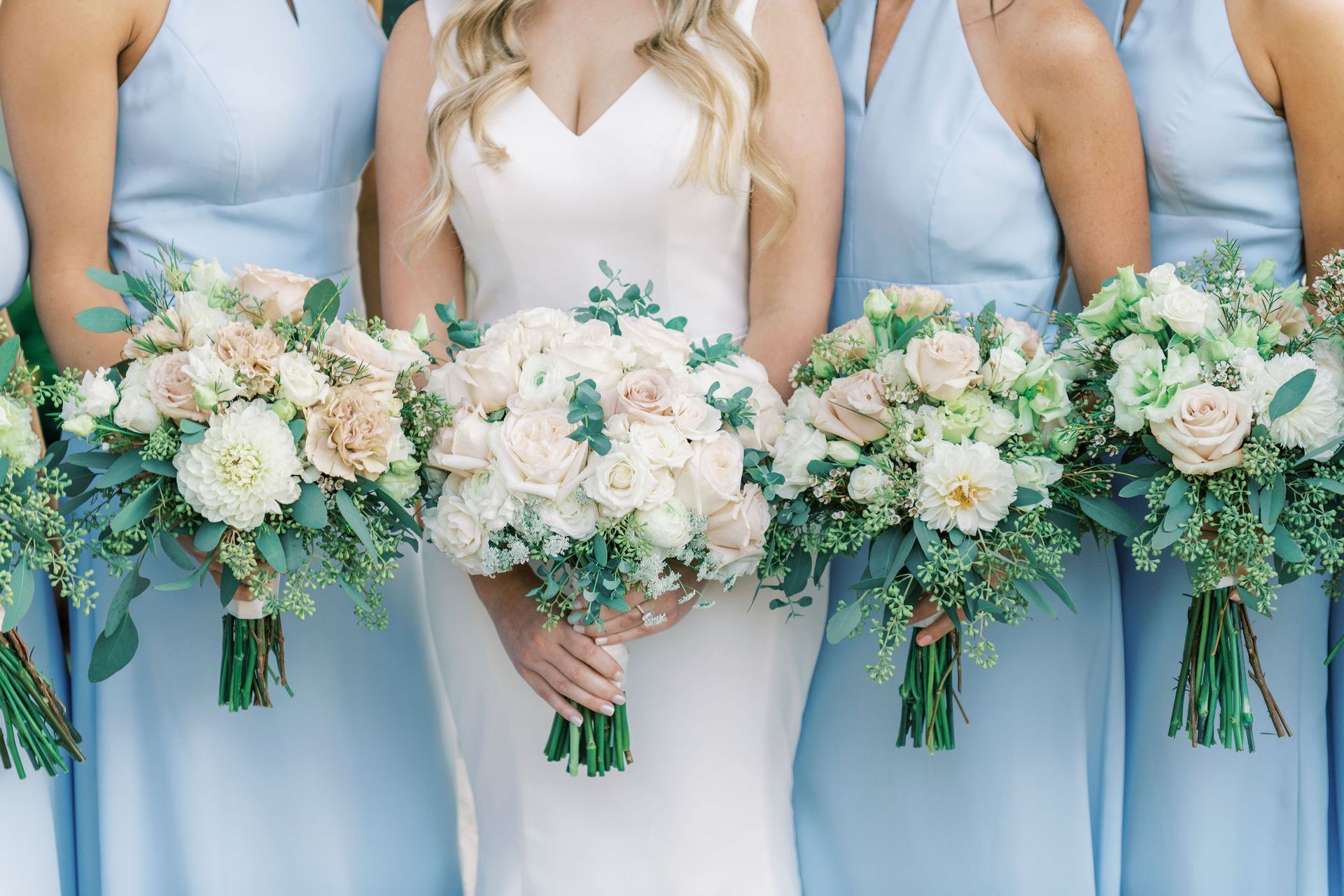 large pink and white wedding bouquet
