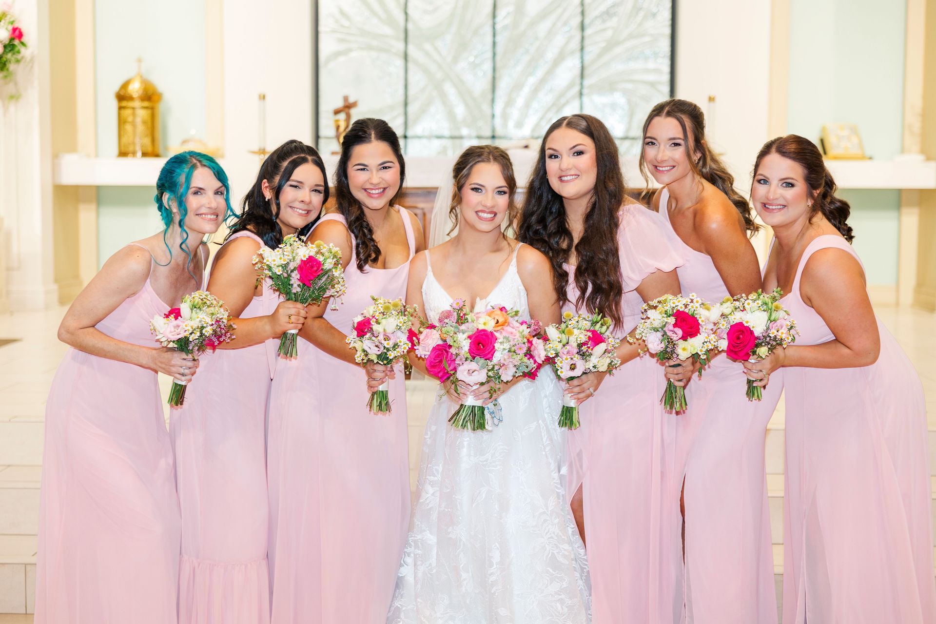 bright pink bridal flowers