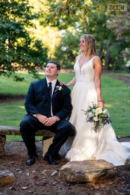 A Photo of the bride and groom posing for a photo in Atlanta
