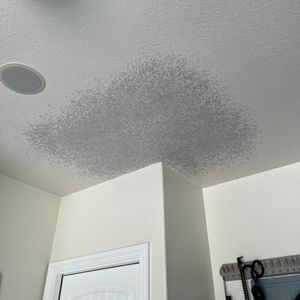A ceiling drywall repair. Knockdown Texture repair.