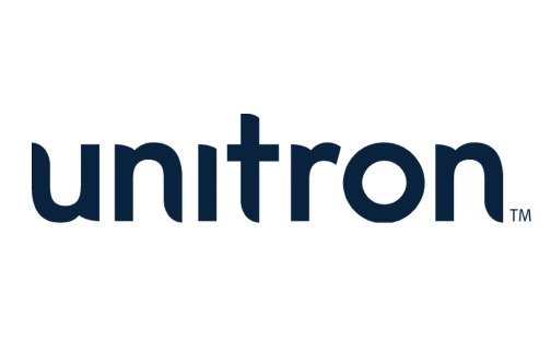 The unitron logo is on a white background.