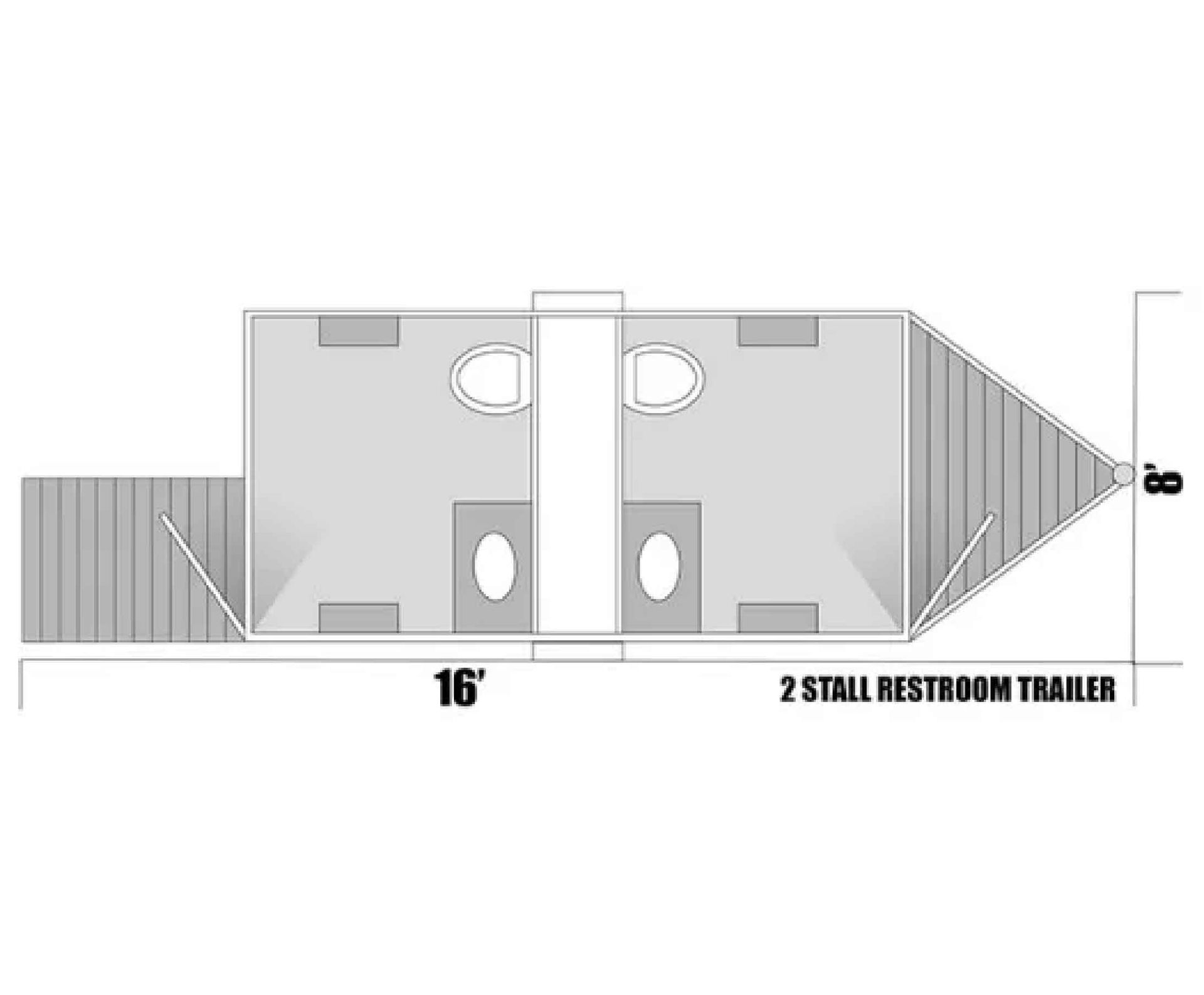 Layout VIP Restroom Trailer 2 Stall
