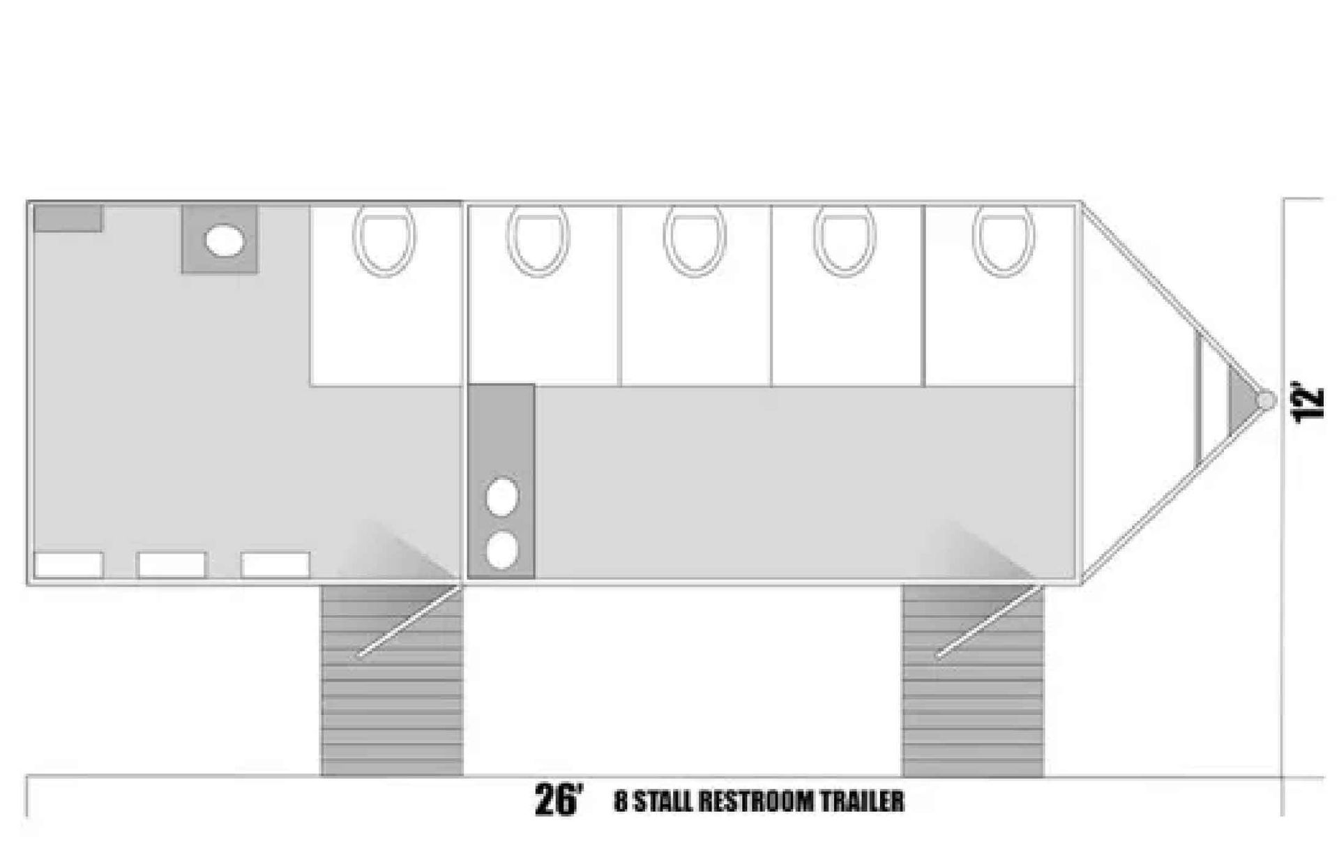 Layout VIP Restroom Trailer 8 Stall