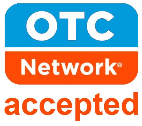 A blue and orange logo that says otc network accepted
