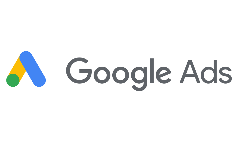 The google ads logo is on a white background.