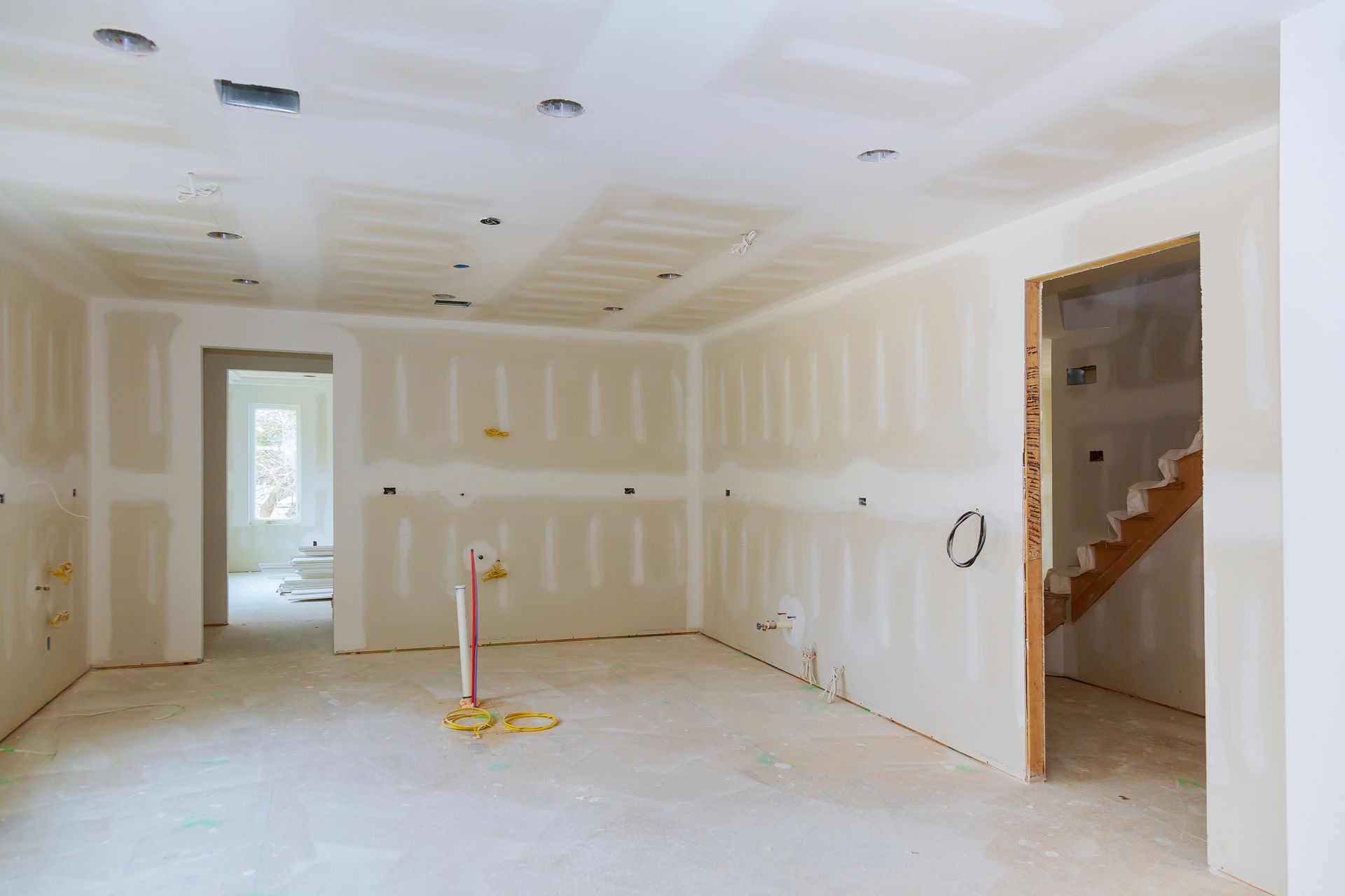 Interior of a room under construction