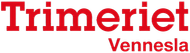 Trimeriets logo i r&oslash;d tekst med &laquo;Vennesla&raquo; under p&aring; hvit bakgrunn