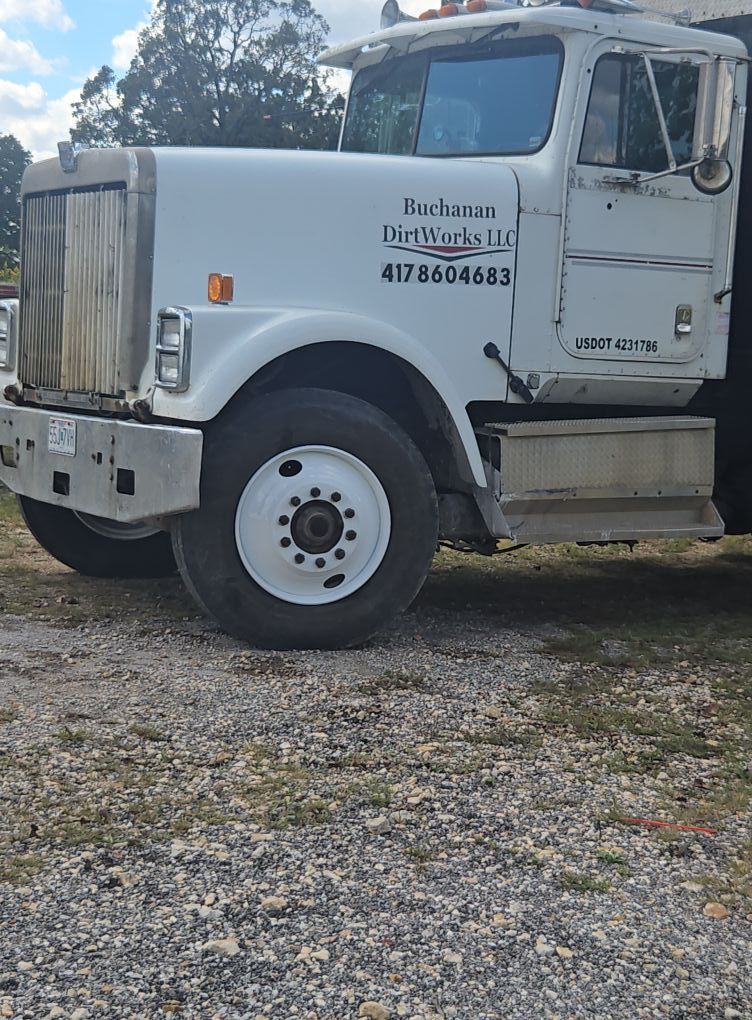 White dump truck with 