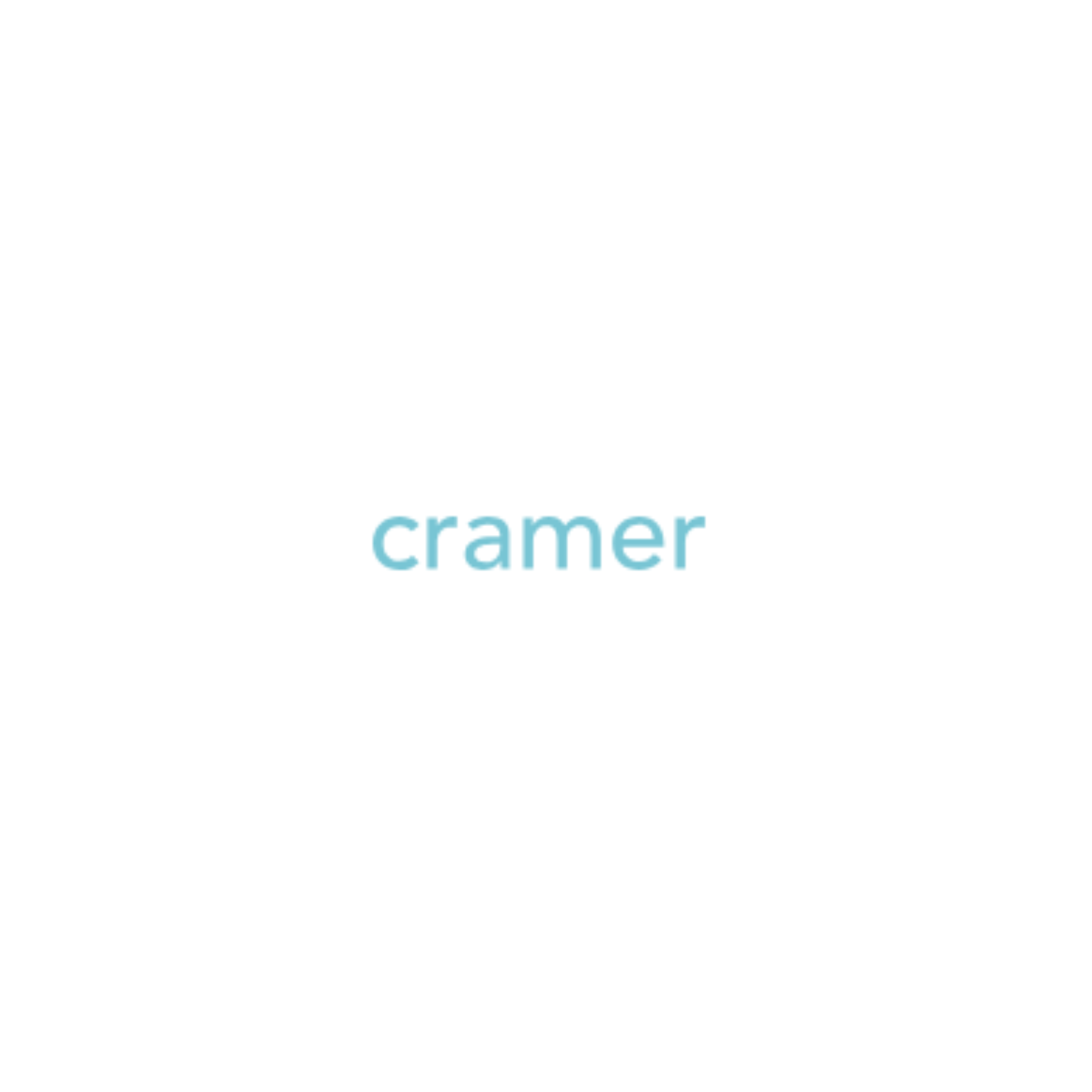 The word cramer is written in blue on a white background.