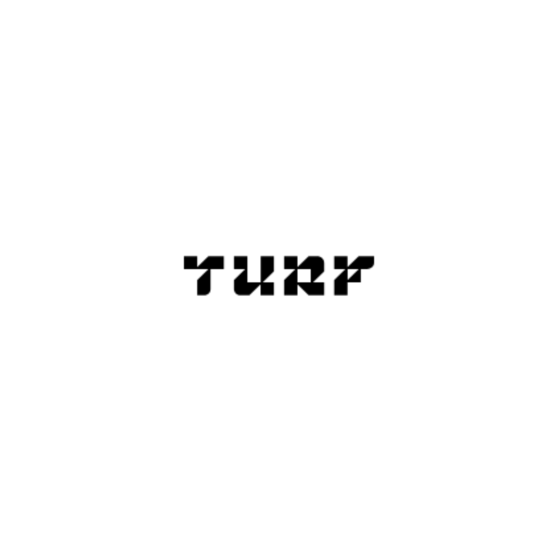 The word turf is written in black on a white background.