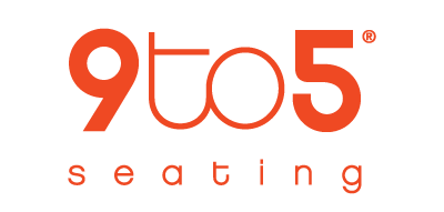 A red and white logo for 9to5 seating