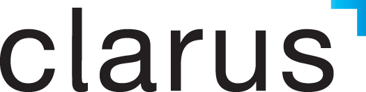 The word clarus is written in black on a white background.
