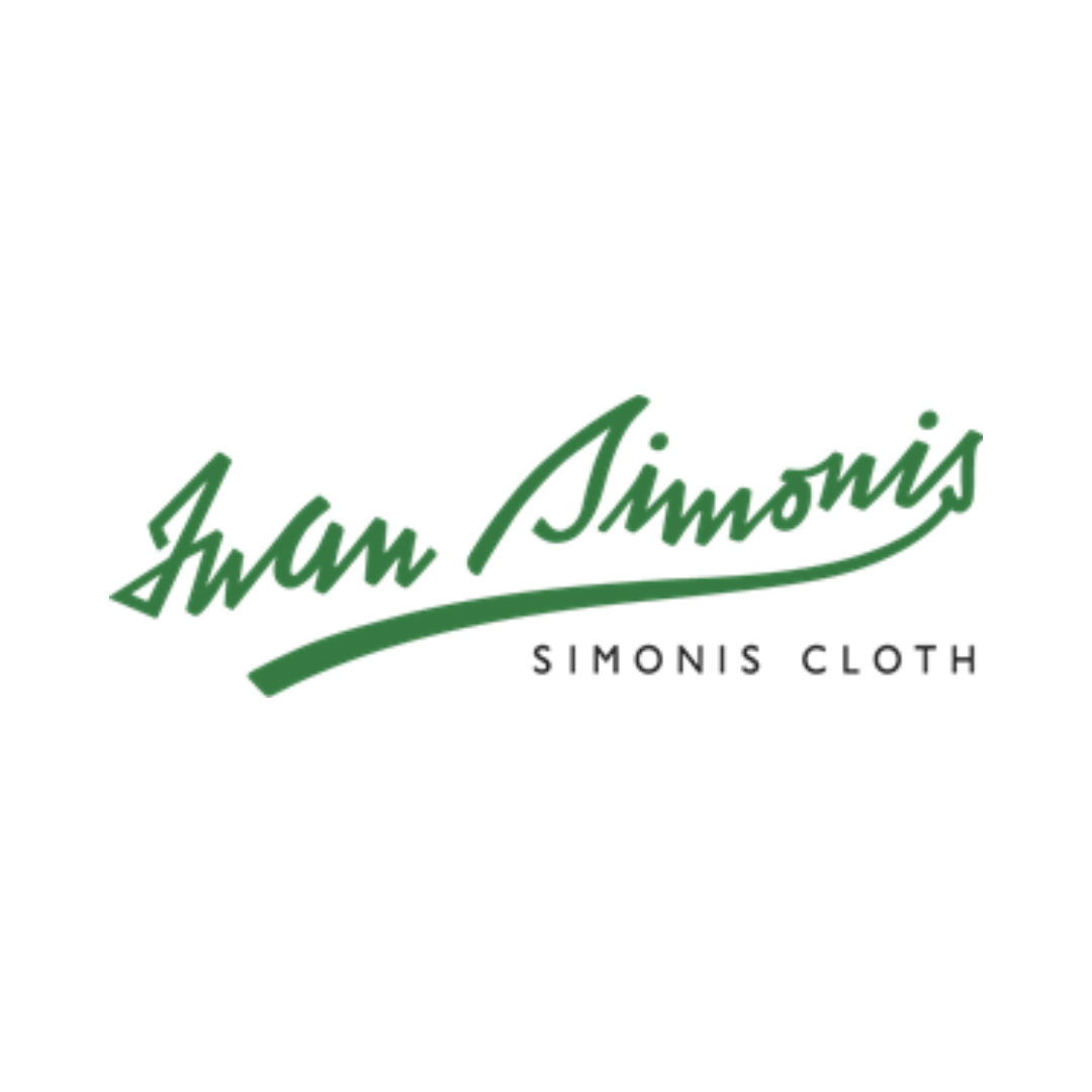 Ivan simonis simonis stoffen logo op een witte achtergrond