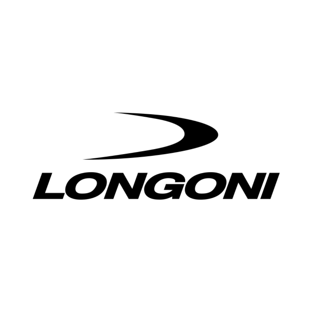 Een zwart-wit logo voor longoni op een witte achtergrond.