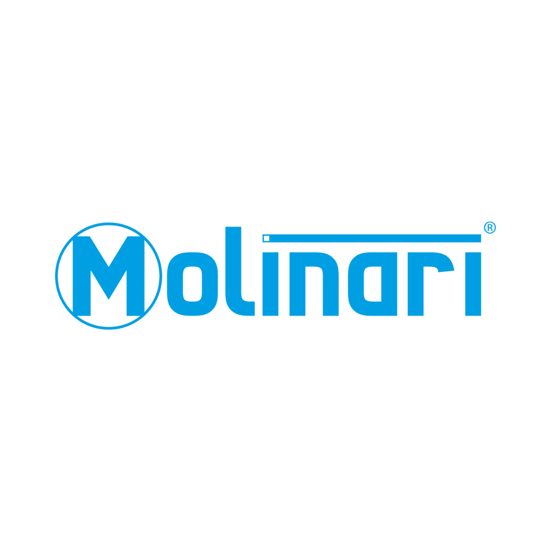 Het molinari-logo is blauw en wit op een witte achtergrond.