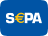 Het woord sepa staat op een blauwe achtergrond met een euro-symbool.